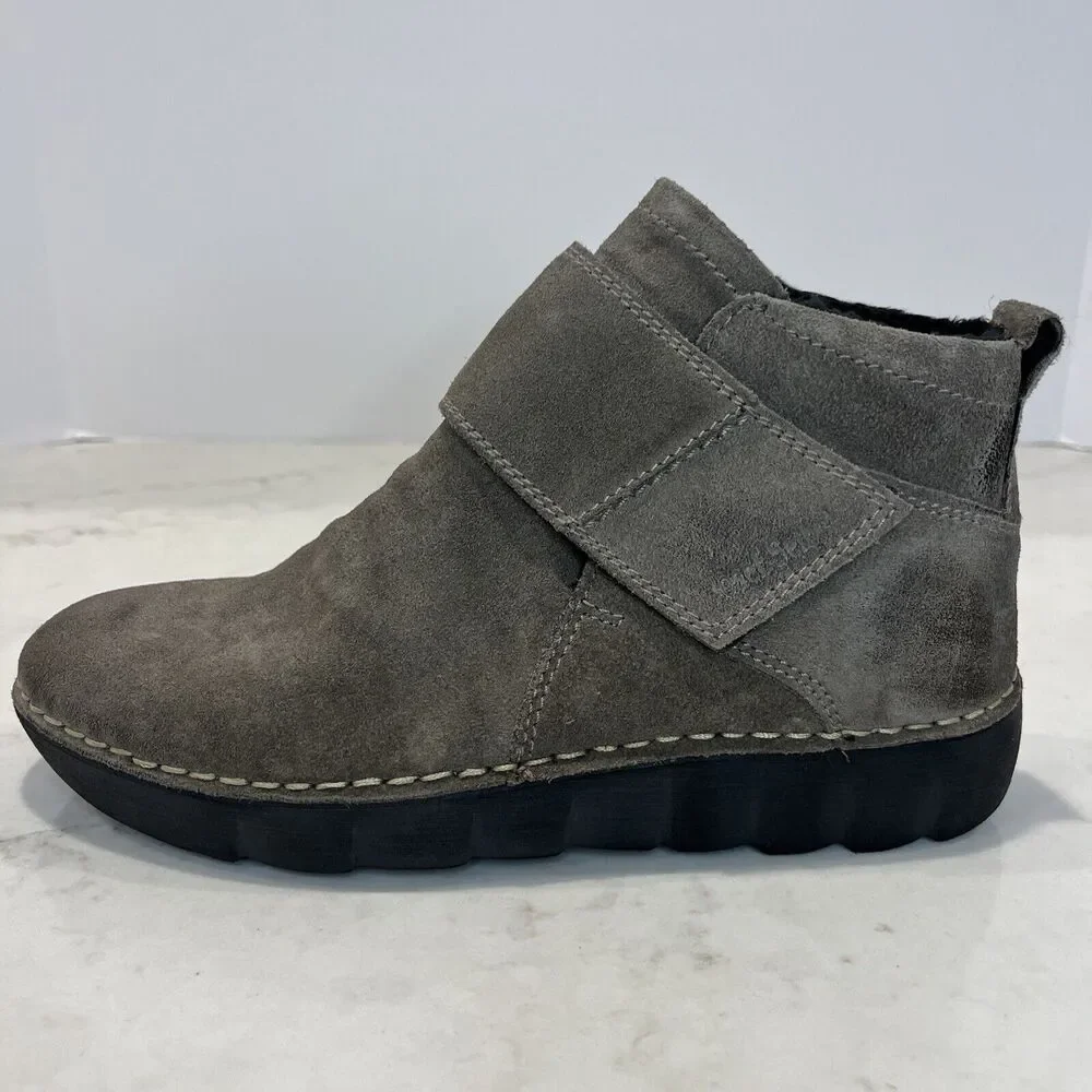 Josef Seibel NEW Calais 53 EU 37 US 6 -6.5 Taupe Comfort Ankle Boots Suede‎